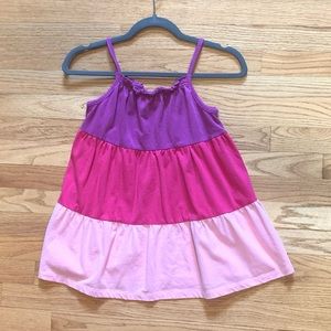 Hanna Andersson Girls Pink Colorblock Twirly Tank 150 12
